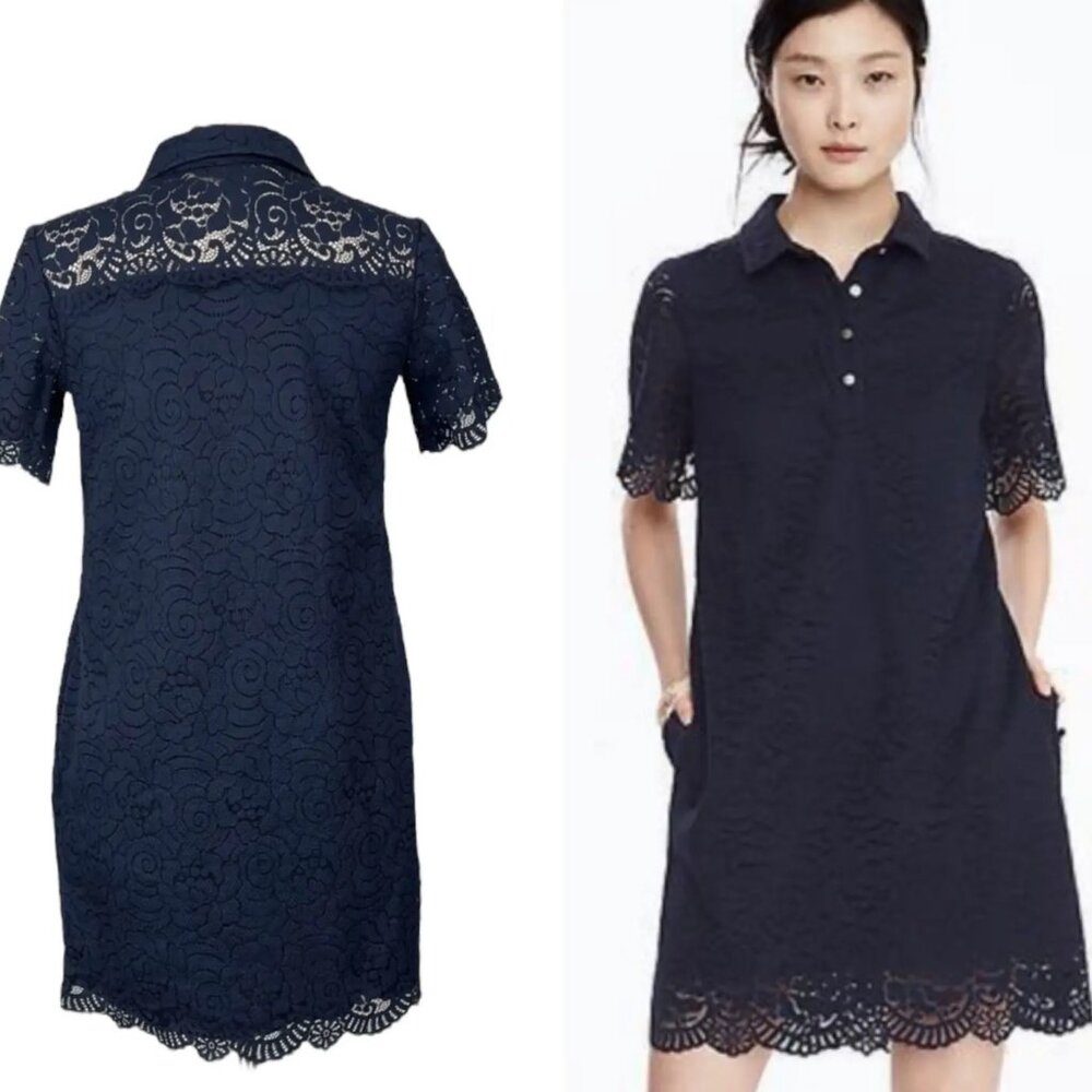 Banana Republic Lace Shirtdress scalloped, Size XL
